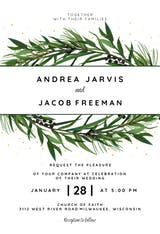 Winter Wreath - Wedding Invitation